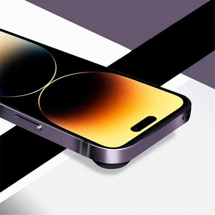 For iPhone 14 Pro Scratch-proof Phone Case Soft TPU Metal Frame Detachable Case Ultra Slim Protective Cover - Black - 3