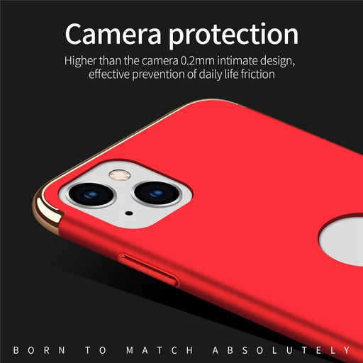 MOFI Guard Series For iPhone 13 mini 5.4 inch Slim Back Cover Detachable 3-in-1 Shockproof Electroplating Hard PC Protective Case - Red - 2