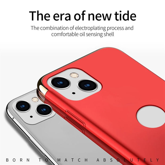 MOFI Guard Series For iPhone 13 mini 5.4 inch Slim Back Cover Detachable 3-in-1 Shockproof Electroplating Hard PC Protective Case - Red - 6