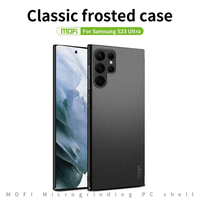 MOFI Shield Matte Series for Samsung Galaxy S23 Ultra Hard PC Back Cover Anti-scratch Cell Phone Protective Case - Black - 3