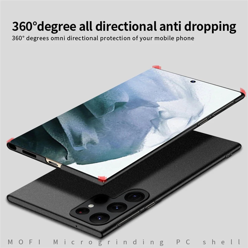 MOFI Shield Matte Series for Samsung Galaxy S23 Ultra Hard PC Back Cover Anti-scratch Cell Phone Protective Case - Black - 7