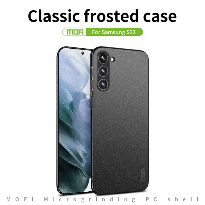 MOFI Shield Matte Series for Samsung Galaxy S23 Hard PC Phone Case Anti-fingerprint Drop-proof Cover - Black - 3