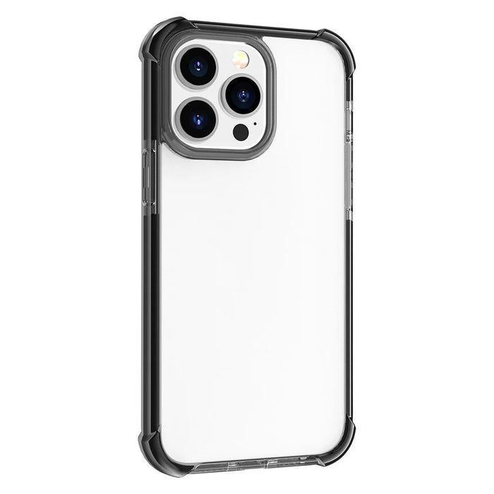 For iPhone 15 Pro Case Four Corners Anti Drop Clear TPU + TPE + PC Phone Coverr - Black - 3