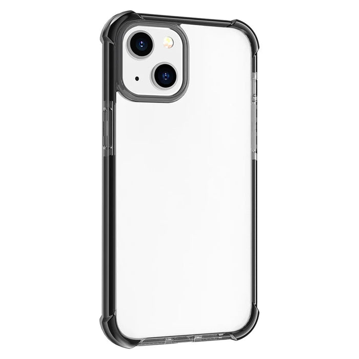 For iPhone 15 Case Four Corners Anti Drop Clear TPU + TPE + PC Phone Cover - Black - 3