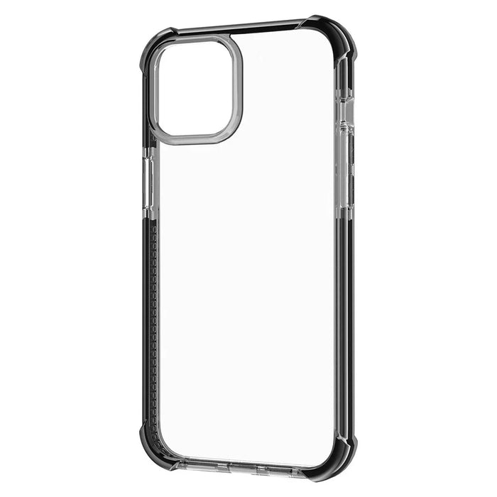 For iPhone 15 Case Four Corners Anti Drop Clear TPU + TPE + PC Phone Cover - Black - 4
