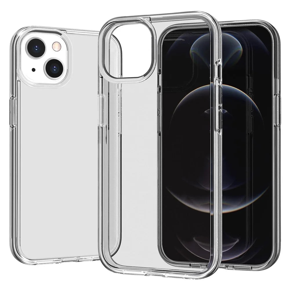 Transparent Phone Case for iPhone 15 , Hard PC + Soft TPU Case Anti-scratch Hybrid Cover - Transparent - 4
