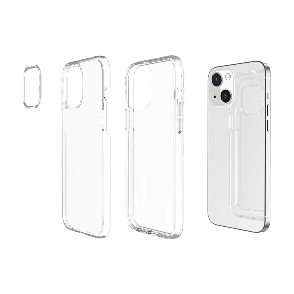 Transparent Phone Case for iPhone 15 , Hard PC + Soft TPU Case Anti-scratch Hybrid Cover - Transparent - 5