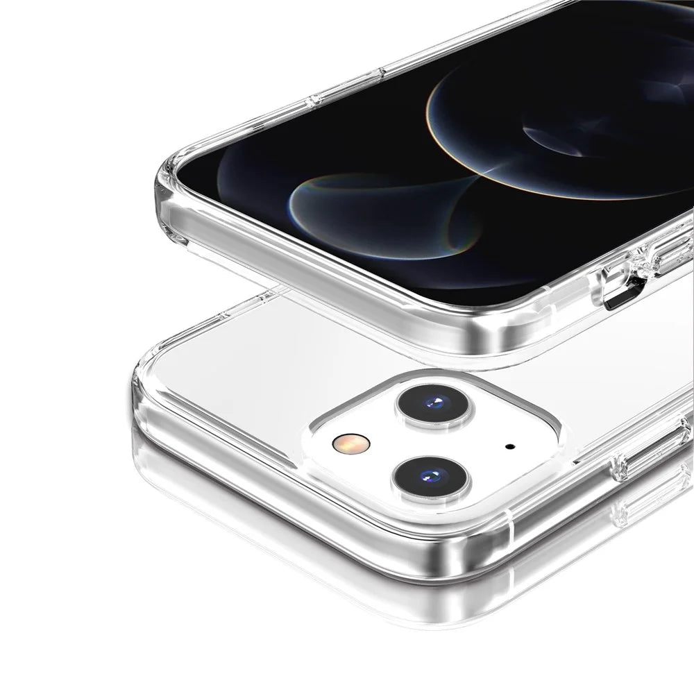 Transparent Phone Case for iPhone 15 , Hard PC + Soft TPU Case Anti-scratch Hybrid Cover - Transparent - 6