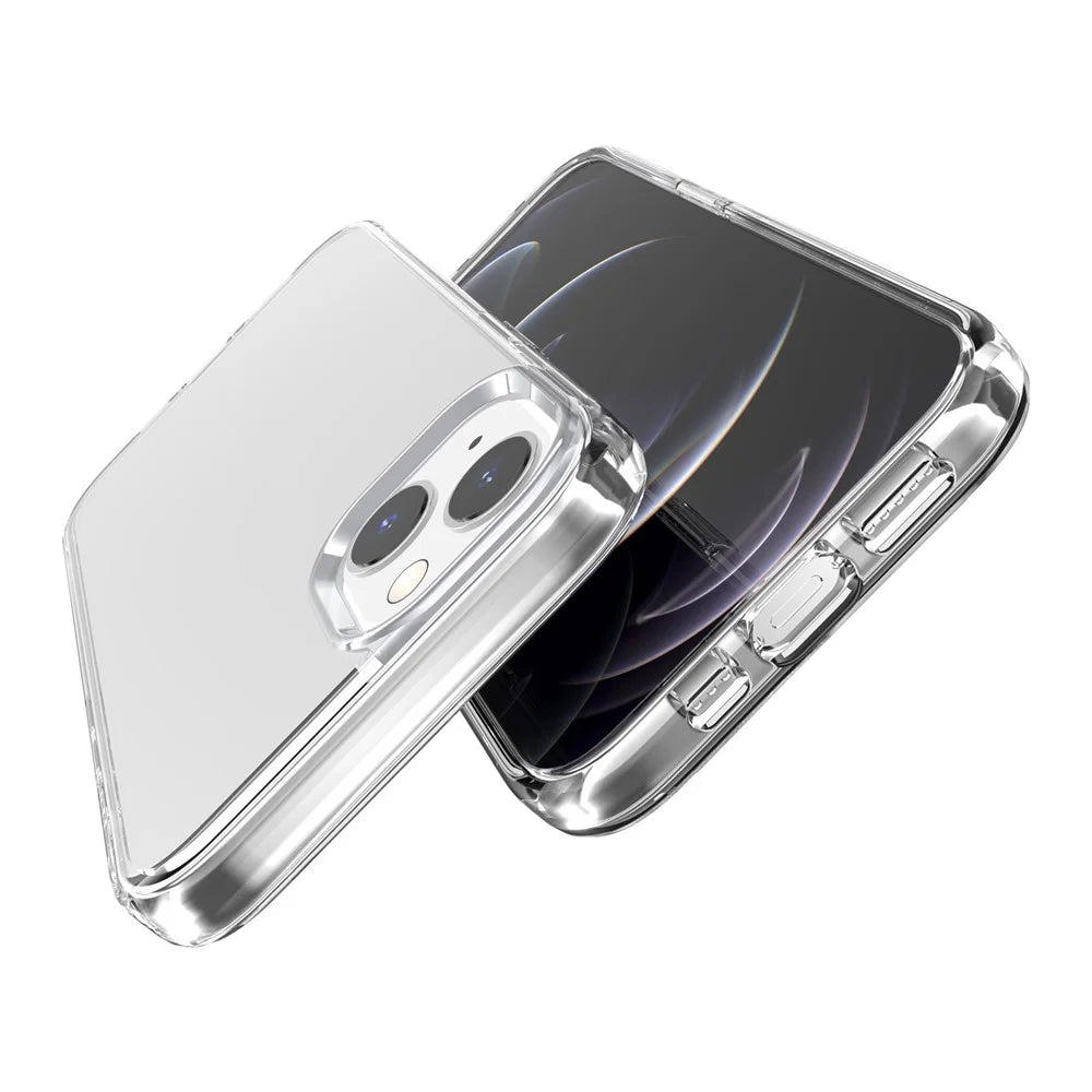 Transparent Phone Case for iPhone 15 , Hard PC + Soft TPU Case Anti-scratch Hybrid Cover - Transparent - 7