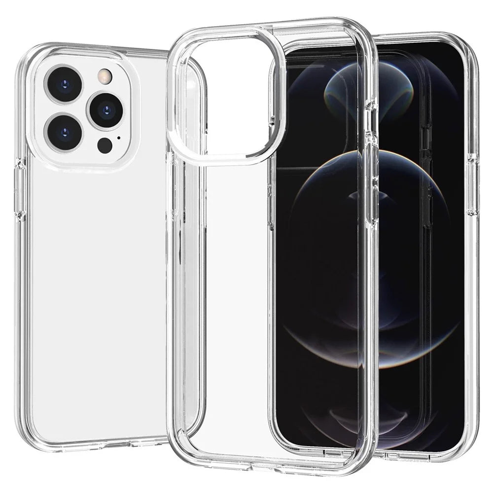 Transparent Phone Case for iPhone 15 Pro , Hard PC + Soft TPU Case Anti-collision Hybrid Cover - Transparent - 3