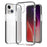 Clear Phone Cover for iPhone 15 , Flexible TPU+TPE Shell Shockproof Cell Phone Case - Transparent Black - 1