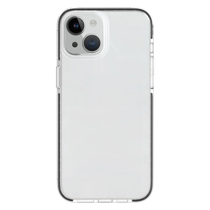 Clear Phone Cover for iPhone 15 , Flexible TPU+TPE Shell Shockproof Cell Phone Case - Transparent Black - 7