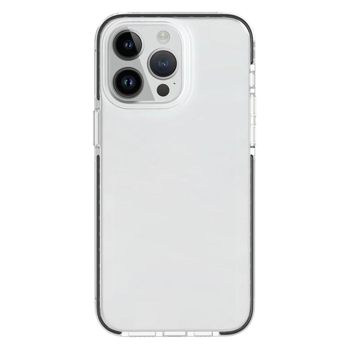 For iPhone 15 Pro Max Flexible TPU+TPE Clear Phone Cover Super Slim Shockproof Cell Phone Case Shell - Transparent Black - 7