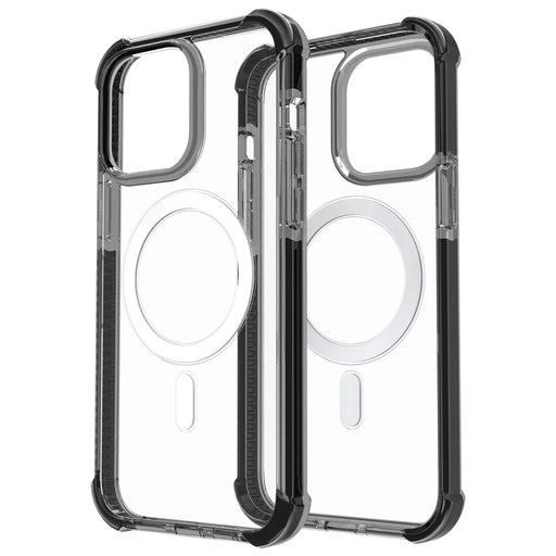 For iPhone 15 Pro Clear Acrylic+TPU Phone Case Four Corners Anti-Drop Cover Compatible with MagSafe - Black - 2
