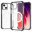 For iPhone 15 Plus Compatible with MagSafe Clear Phone Case Four Corners Anti-Drop Acrylic+TPU Cover - Black - 1