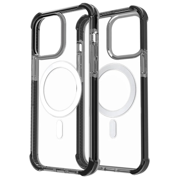Clear Shell for iPhone 15 Pro Max Acrylic+TPU Phone Case Four Corners Anti-Drop Cover Compatible with MagSafe - Black - 2