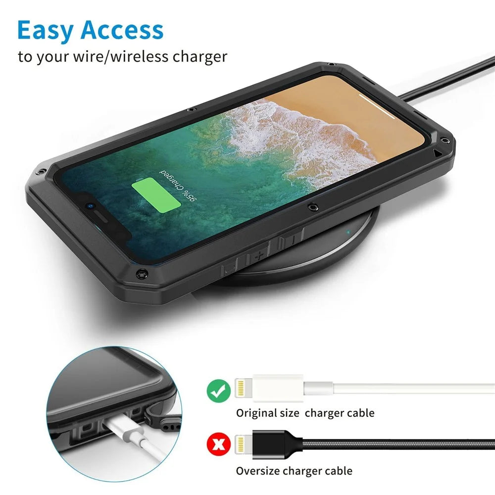 For iPhone 15 Pro Silicone+PC+Metal Phone Case Full Protection Cover with Tempered Glass Film - Black - 4