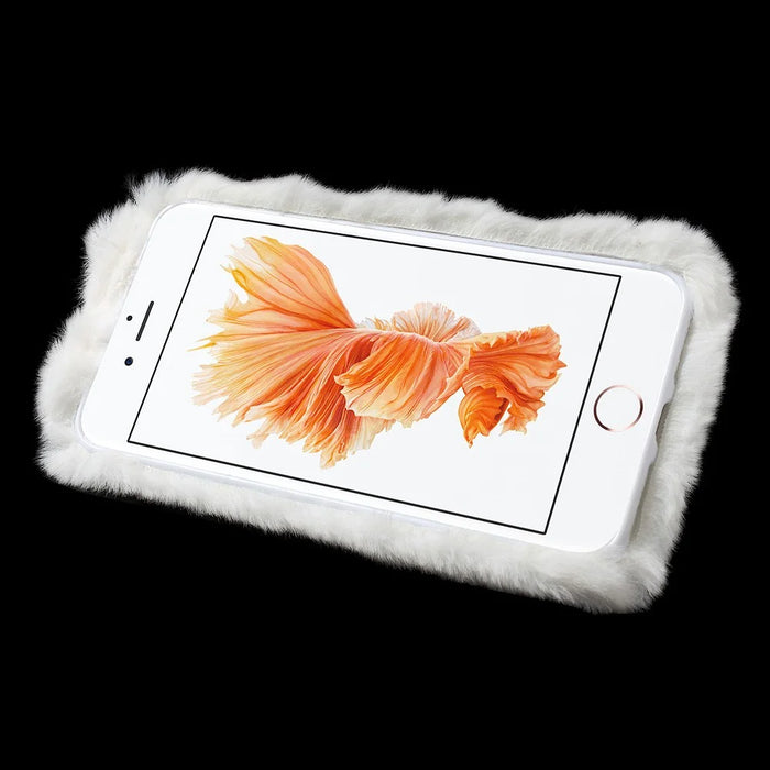 Bunny Shape Warm Fur TPU Case for iPhone 8 Plus / 7 Plus 5.5 inch - White - 4