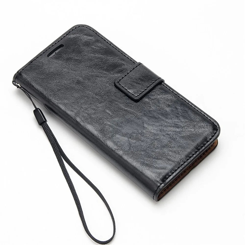 For iPhone 7/8/SE (2020)/SE (2022) 4.7 inch Crazy Horse Leather Cover Magnetic Detachable Stand Shockproof Phone Case - Black - 6