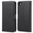For iPhone 7/8/SE (2020)/SE (2022) Cross Texture Leather Cover + Detachable TPU Back Phone Flip Case - Black - 1