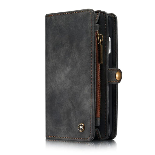 CASEME 008 Series 2-in-1 Multi-slot Large Capacity Wallet Vintage PU Leather Case for iPhone 7 / 8 / SE (2020) / SE (2022) - Grey - 2