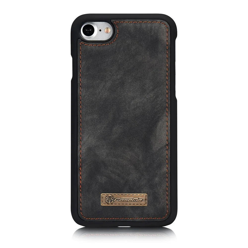 CASEME 008 Series 2-in-1 Multi-slot Large Capacity Wallet Vintage PU Leather Case for iPhone 7 / 8 / SE (2020) / SE (2022) - Grey - 4