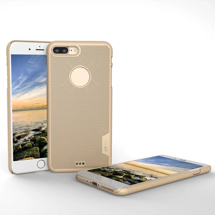 LOOPEE Hollow Mesh Hard Shell Cover Case for iPhone 7 Plus 5.5 inch - Gold - 2