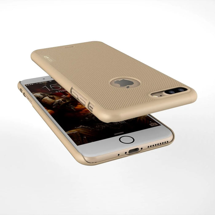 LOOPEE Hollow Mesh Hard Shell Cover Case for iPhone 7 Plus 5.5 inch - Gold - 3
