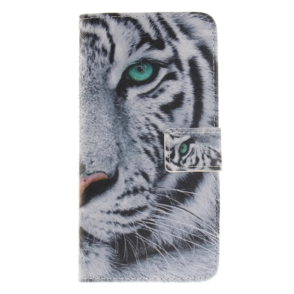 Wallet Leather Stand Case for iPhone 8 Plus / 7 Plus - Fierce Tiger - 2