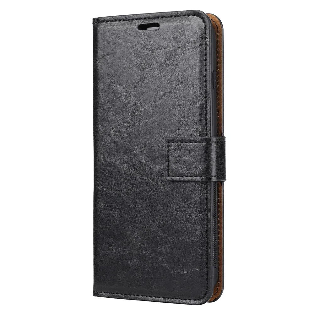 For iPhone 8 Plus / 7 Plus 5.5 Crazy Horse Texture Phone Case Folio Flip Detachable Stand Magnetic Cover with Strap - Black - 2
