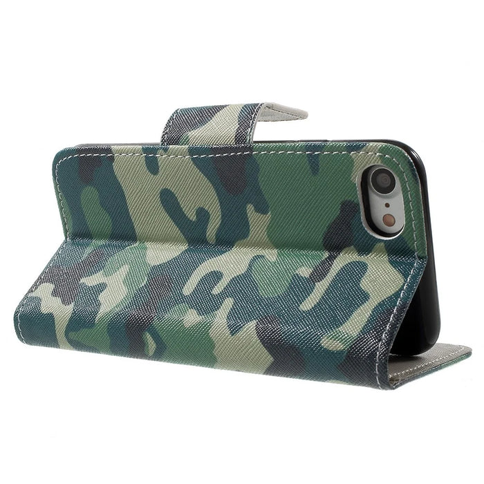 Pattern Printing Leather Wallet Magnetic Case for iPhone 7/8/SE (2022)/SE (2022) - Camouflage Pattern - 4