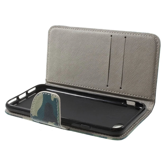 Pattern Printing Leather Wallet Magnetic Case for iPhone 7/8/SE (2022)/SE (2022) - Camouflage Pattern - 6