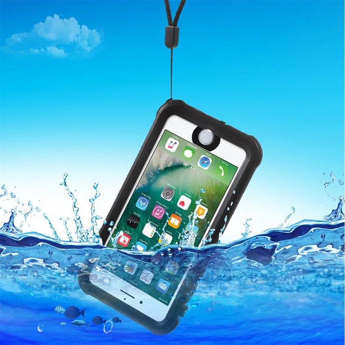 REDPEPPER PC + TPU Waterproof Case for iPhone 8 Plus / 7 Plus IP68 Underwater Sealed Dust-proof Cover - Black - 1