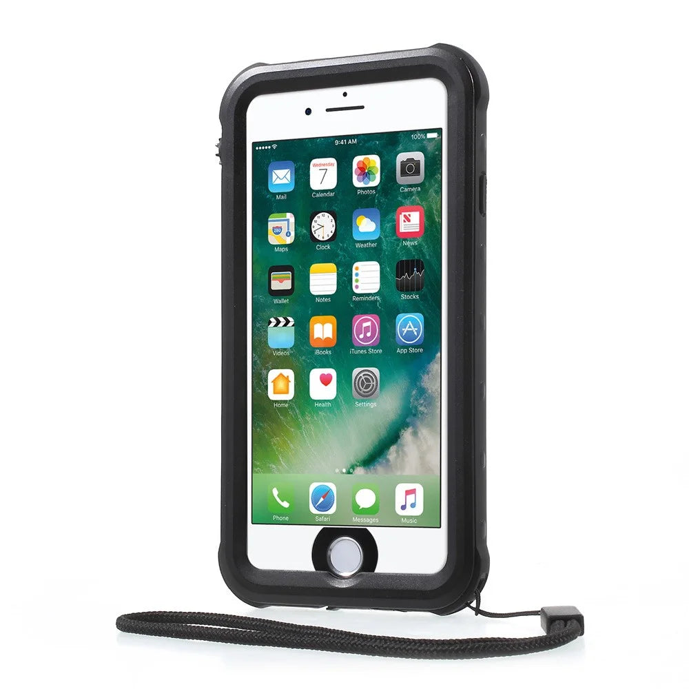 REDPEPPER PC + TPU Waterproof Case for iPhone 8 / 7 4.7 inch IP68 Underwater Sealed Dust-proof Cover - Black - 4