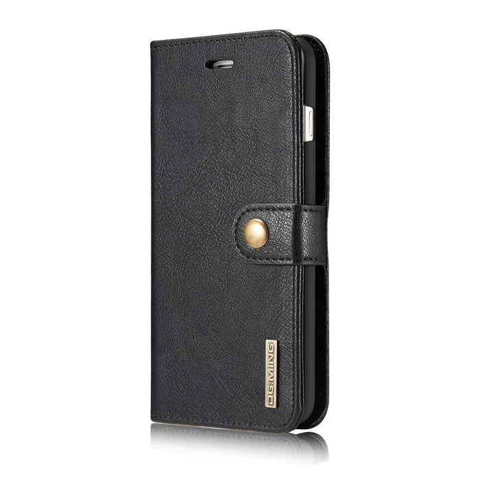 DG.MING For iPhone 7 Plus Anti-scratch Split Leather Wallet Case and Detachable PC Cover - Black - 3