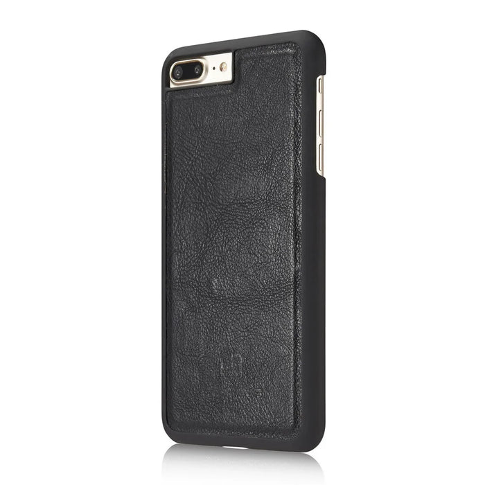 DG.MING For iPhone 7 Plus Anti-scratch Split Leather Wallet Case and Detachable PC Cover - Black - 5