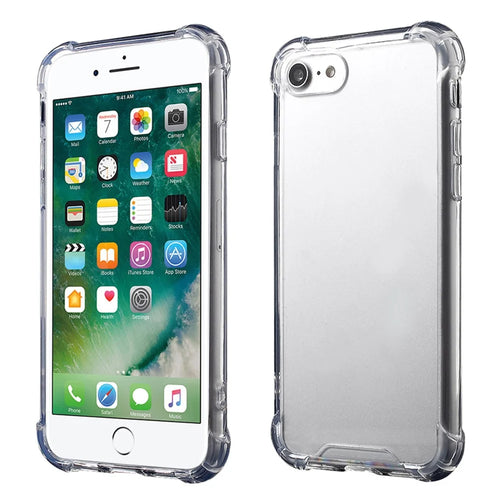 For iPhone SE (2020)/SE (2022)/8/7 4.7 inch Drop-resistant TPU Edge + Clear Acrylic Phone Case Anti-scratch Phone Cover - Transparent - 1