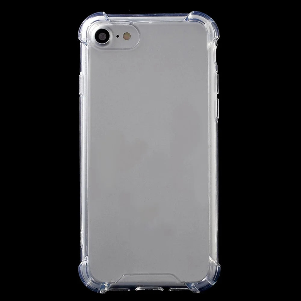 For iPhone SE (2020)/SE (2022)/8/7 4.7 inch Drop-resistant TPU Edge + Clear Acrylic Phone Case Anti-scratch Phone Cover - Transparent - 2