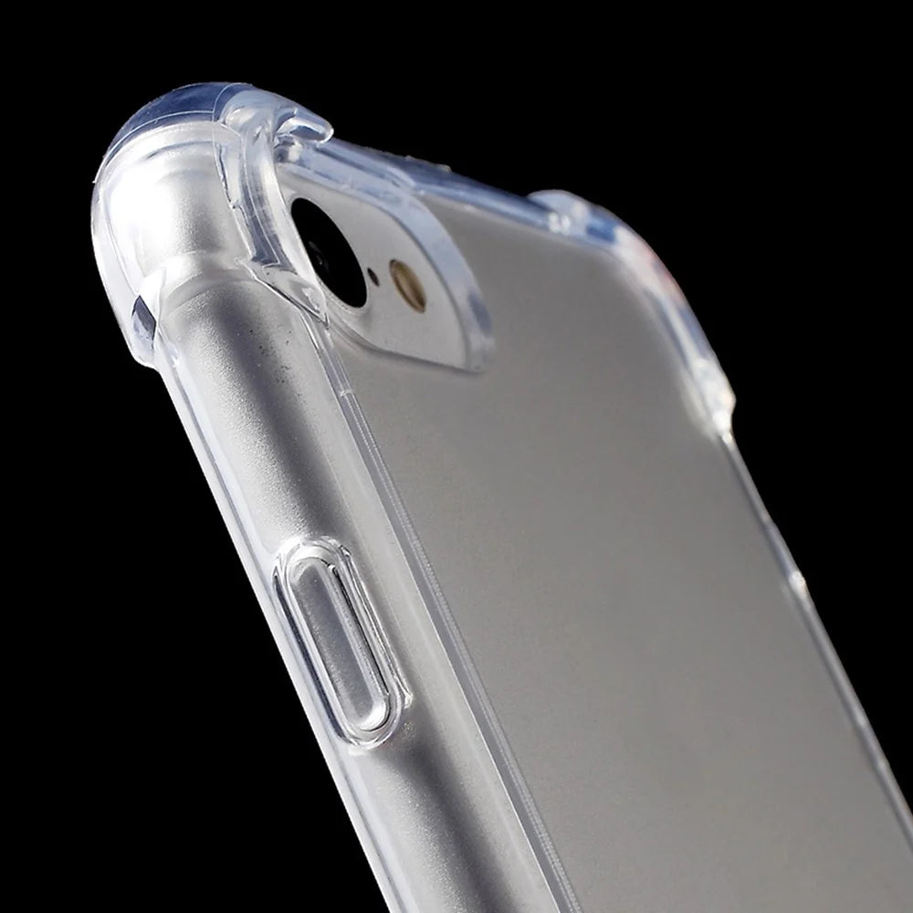 For iPhone SE (2020)/SE (2022)/8/7 4.7 inch Drop-resistant TPU Edge + Clear Acrylic Phone Case Anti-scratch Phone Cover - Transparent - 5
