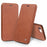 QIALINO Ultra-thin Top-layer Cowhide Genuine Leather Flip Cover for iPhone SE (2nd Generation)/8/7 - Light Brown - 2