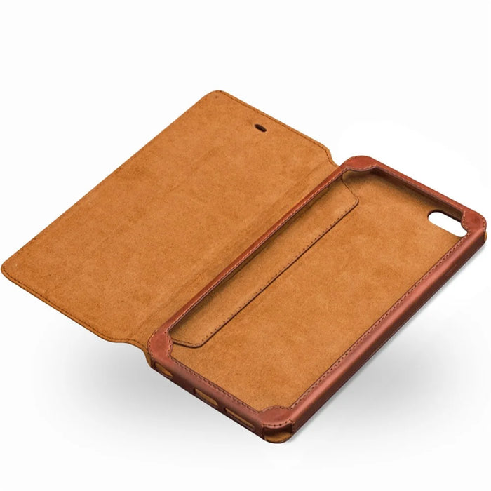 QIALINO for iPhone 8 Plus / 7 Plus Retro Folio Cowhide Leather Phone Shell with Card Slots - Brown - 4