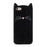 3D Bearded Cat Silicone Soft Phone Cover for iPhone SE 5s 5 - Black - 2