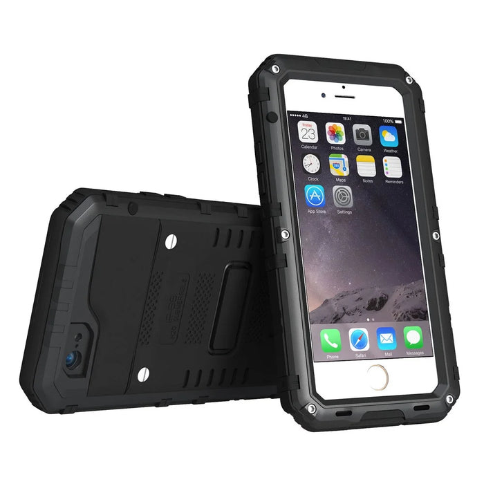 Waterproof Shockproof Dustproof Drop-resistant Phone Case for iPhone 7 (Silicone + Metal) - Black - 5