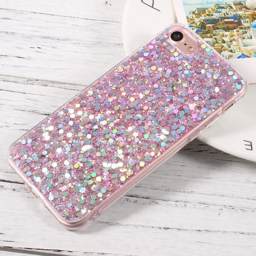 Glittering Sequins TPU Jelly Mobile Case for iPhone SE (2020)/SE (2022)/8/7 4.7 inch - Pink - 1