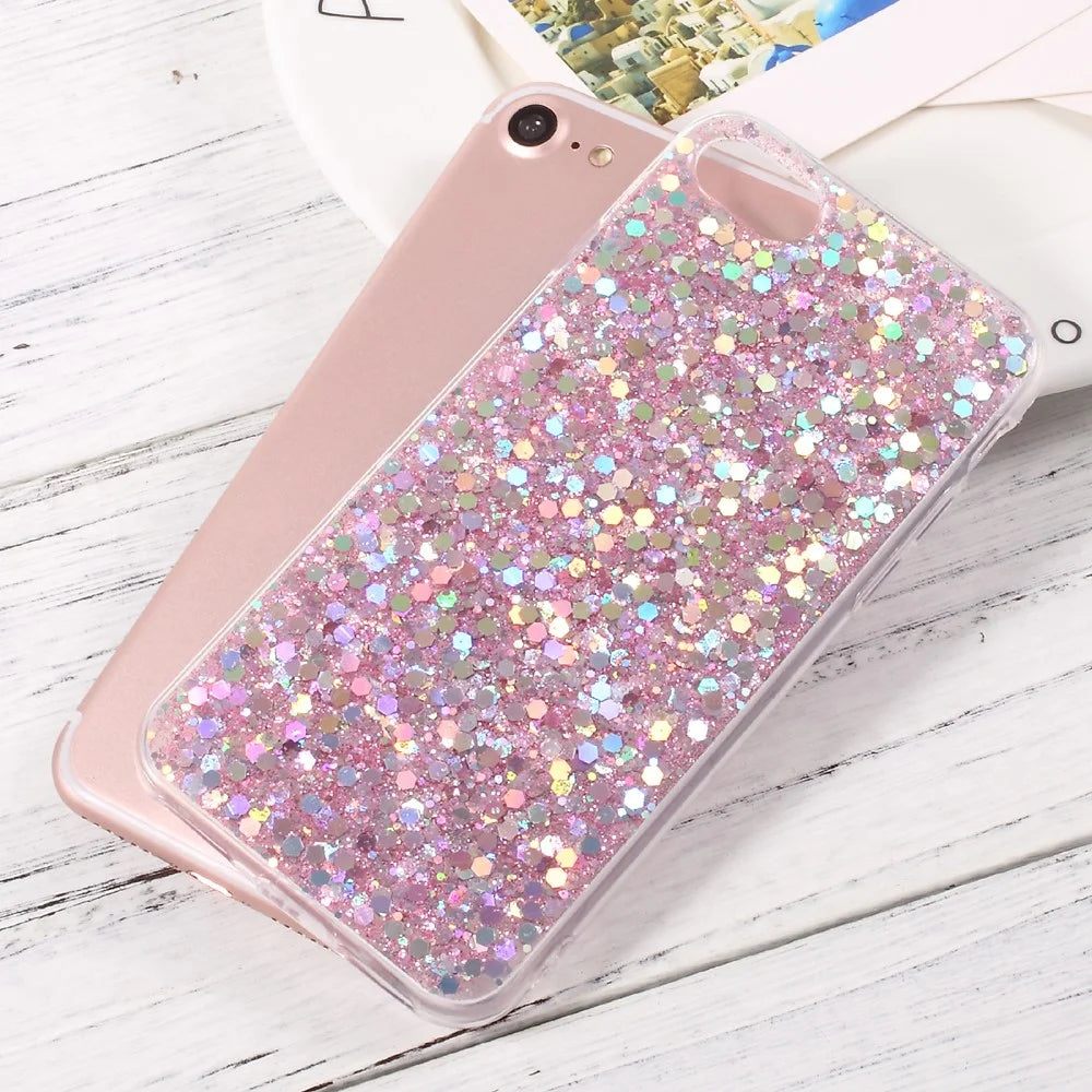 Glittering Sequins TPU Jelly Mobile Case for iPhone SE (2020)/SE (2022)/8/7 4.7 inch - Pink - 4
