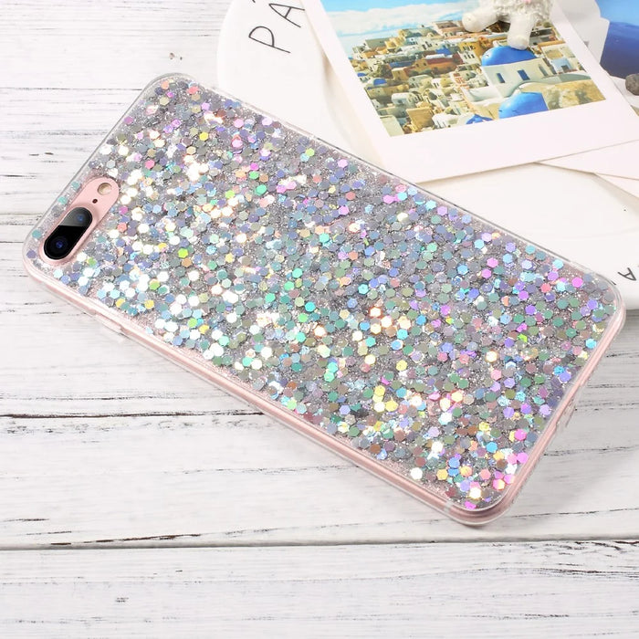 Bling Sequins TPU Mobile Phone Case for iPhone 8 Plus / 7 Plus 5.5 inch - Silver - 3