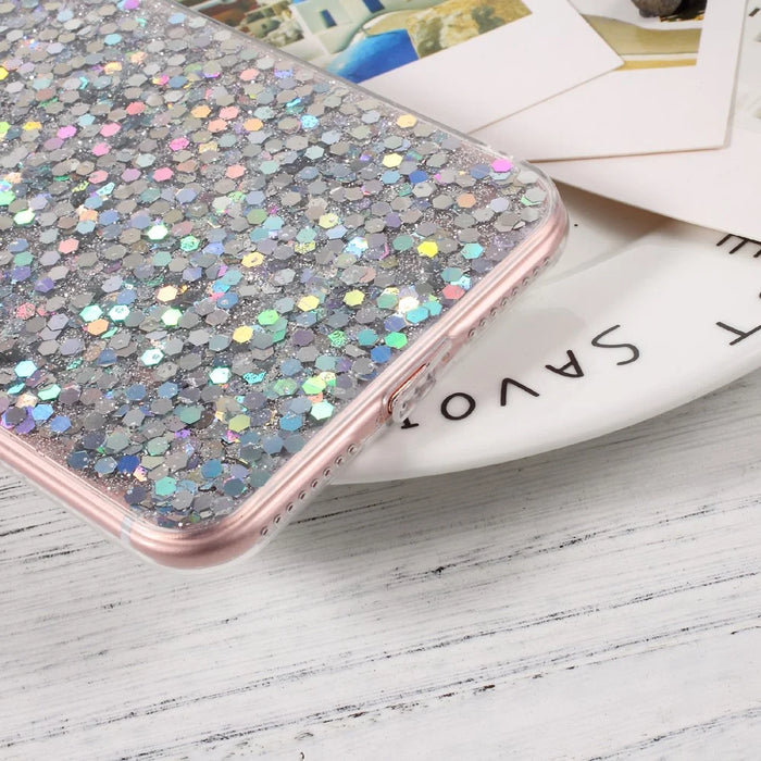 Bling Sequins TPU Mobile Phone Case for iPhone 8 Plus / 7 Plus 5.5 inch - Silver - 5