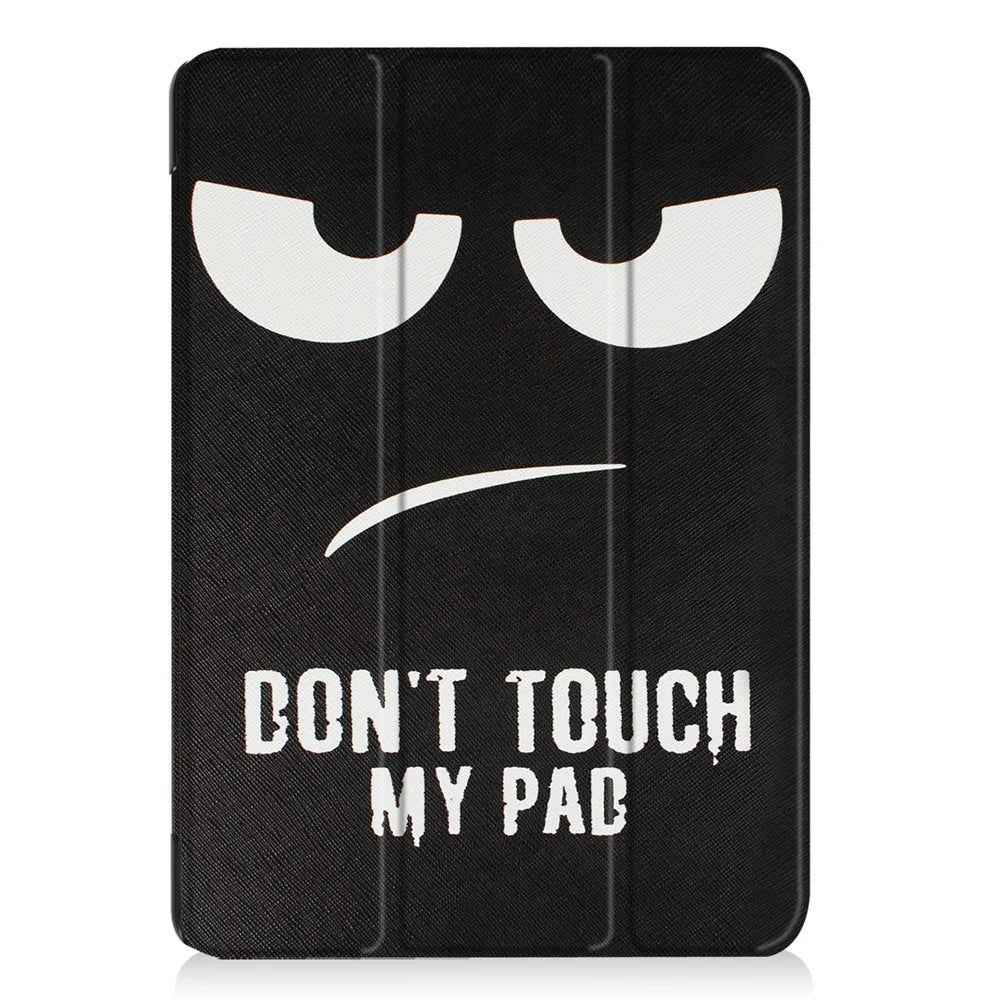 Tri-fold Stand Leather Case Pattern Printing Smart Wake/Sleep Design for iPad 9.7 (2018) / 9.7 (2017) - Do Not Touch My Pad - 2