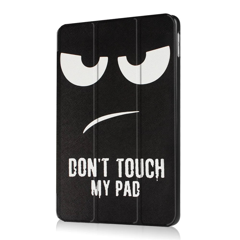 Tri-fold Stand Leather Case Pattern Printing Smart Wake/Sleep Design for iPad 9.7 (2018) / 9.7 (2017) - Do Not Touch My Pad - 7