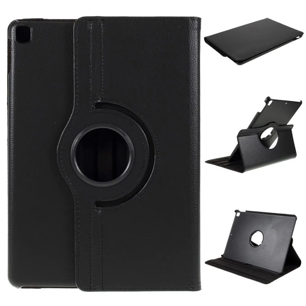 Leather Cover for iPad Air 10.5 (2019) / Pro 10.5 (2017) / iPad 10.2 (2021) / (2020) / (2019) Litchi Texture Rotary Stand Tablet Case - Black - 1